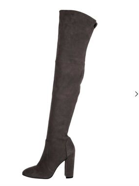 Stuart Weitzman Tall Suede Over-The-Knee Boots in Charcoal